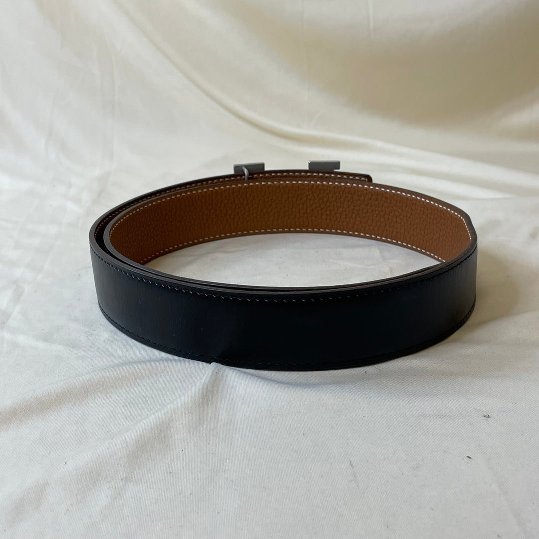 Top quality Hermes Black Brown Silver H Belt Sku# 50814