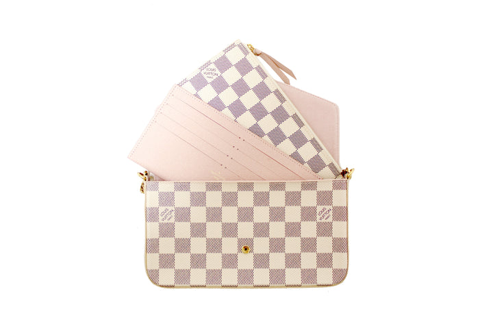 NEW Louis Vuitton Damier Azur Felicie Pochette Crossbody Bag