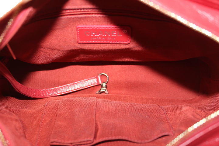 Top Quality Chanel Red Aged Calfskin Leather Small Gabrielle Hobo Crossbody Bag