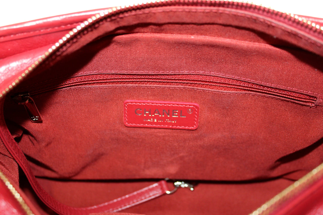 Top Quality Chanel Red Aged Calfskin Leather Small Gabrielle Hobo Crossbody Bag
