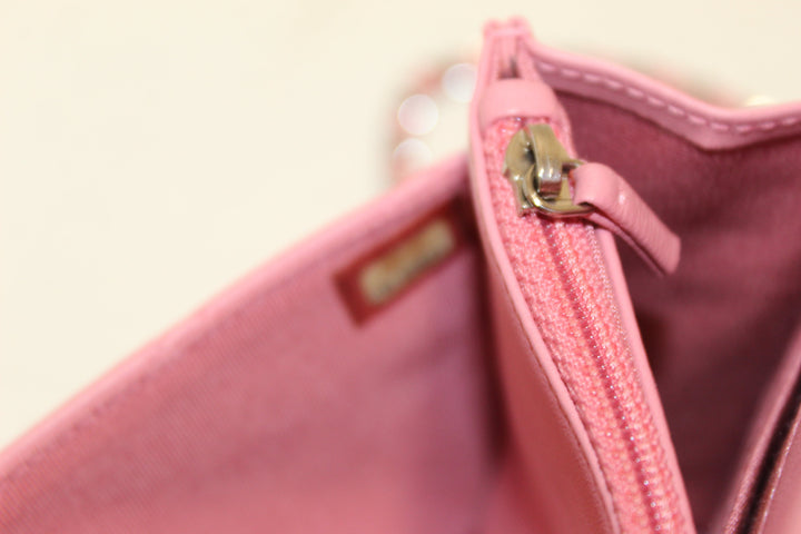 Top Quality Chanel Pink Quilted Lambskin Leather Wallet On Chain WOC Messenger Bag