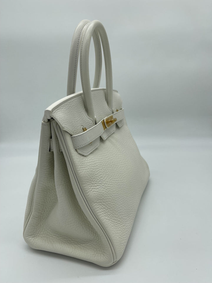 Top quality Hermes Birkin 30 White Togo Gold Hardware