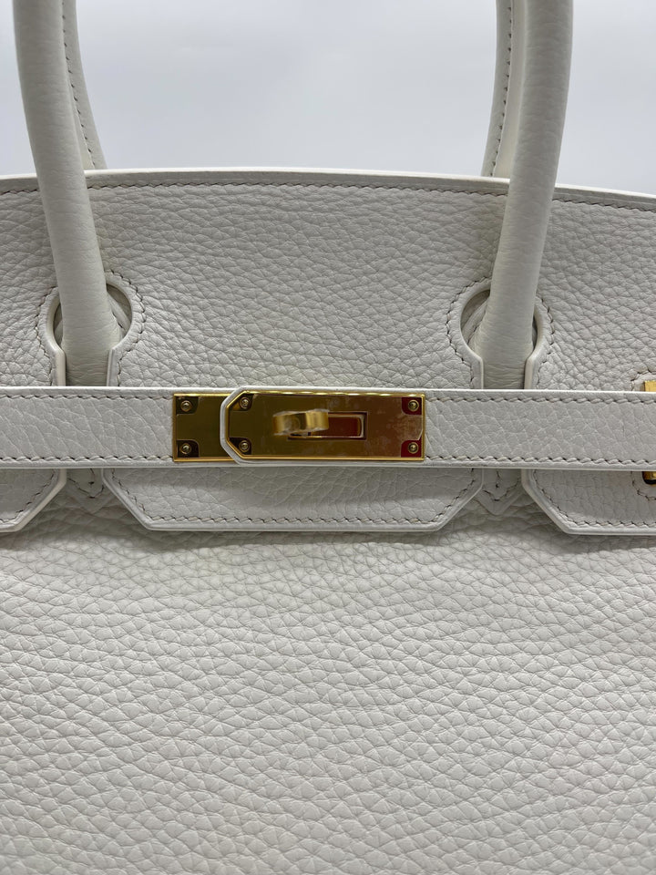 Top quality Hermes Birkin 30 White Togo Gold Hardware