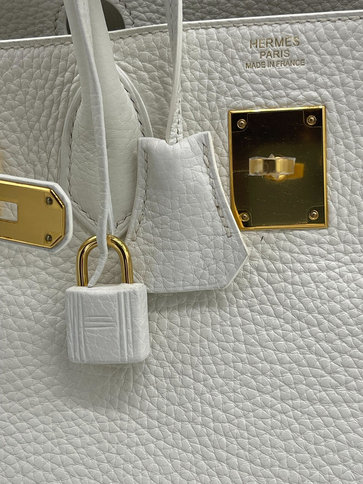 Top quality Hermes Birkin 30 White Togo Gold Hardware