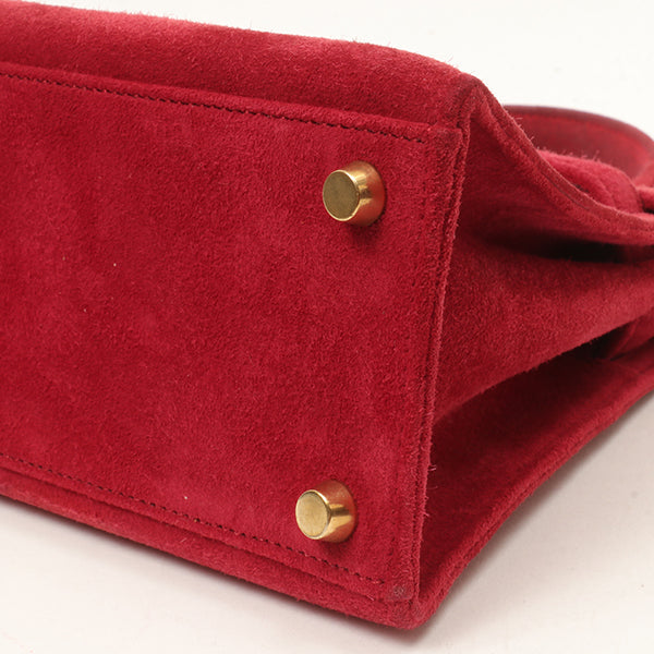 Top quality Hermes 1998 Made Debris Mini Kelly Bag Rouge Grenat