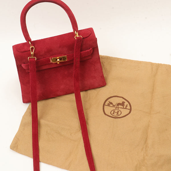 Top quality Hermes 1998 Made Debris Mini Kelly Bag Rouge Grenat