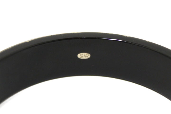 Top Quality Chanel Black Resin and Crystal Bangle Bracelet