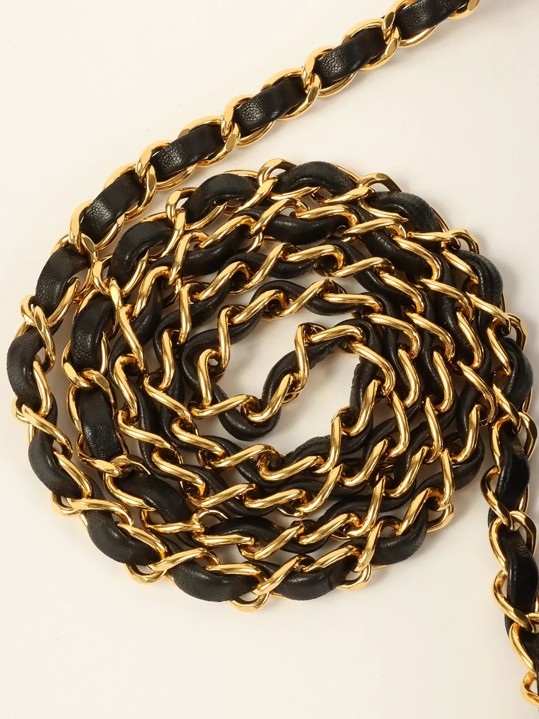 Chanel Around 1992 Made Mademoiselle Stitch Turn-Lock Chain Bag Black