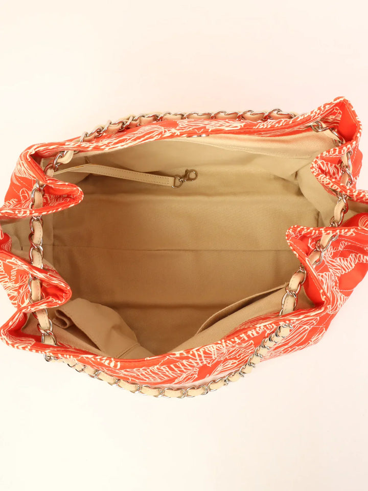Chanel Around 2008 Made Cc Mark Charm Multi Motif Shoulder Bag Red