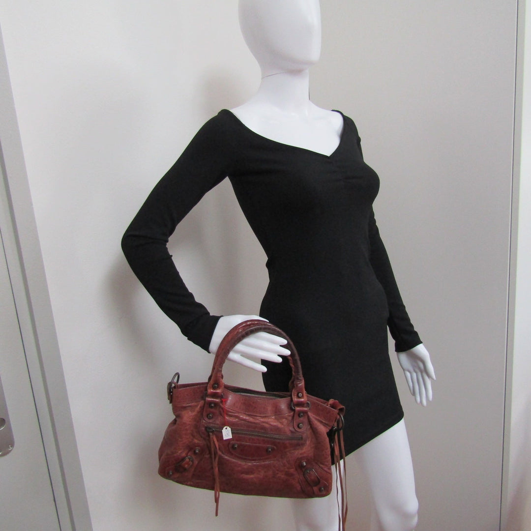 Top Quality Balenciaga First Handbag in Brown Leather