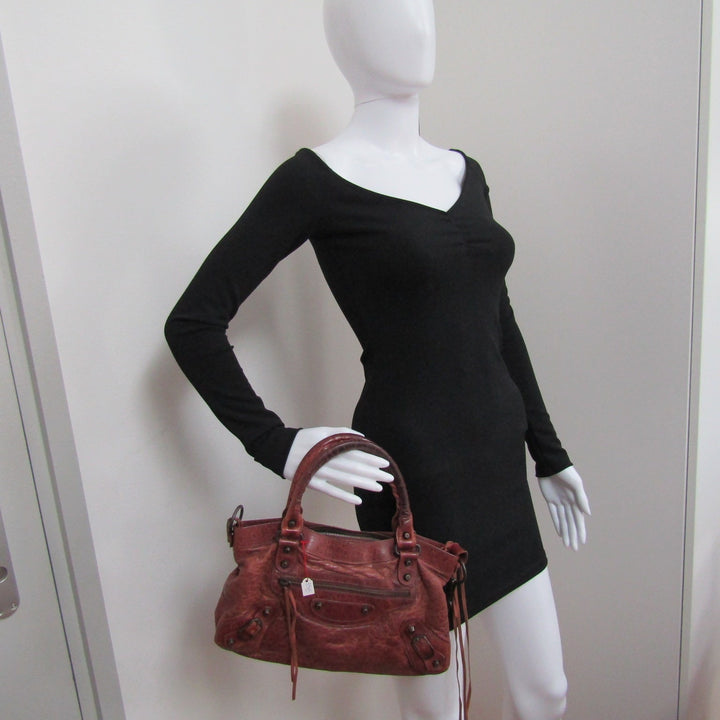 Top Quality Balenciaga First Handbag in Brown Leather
