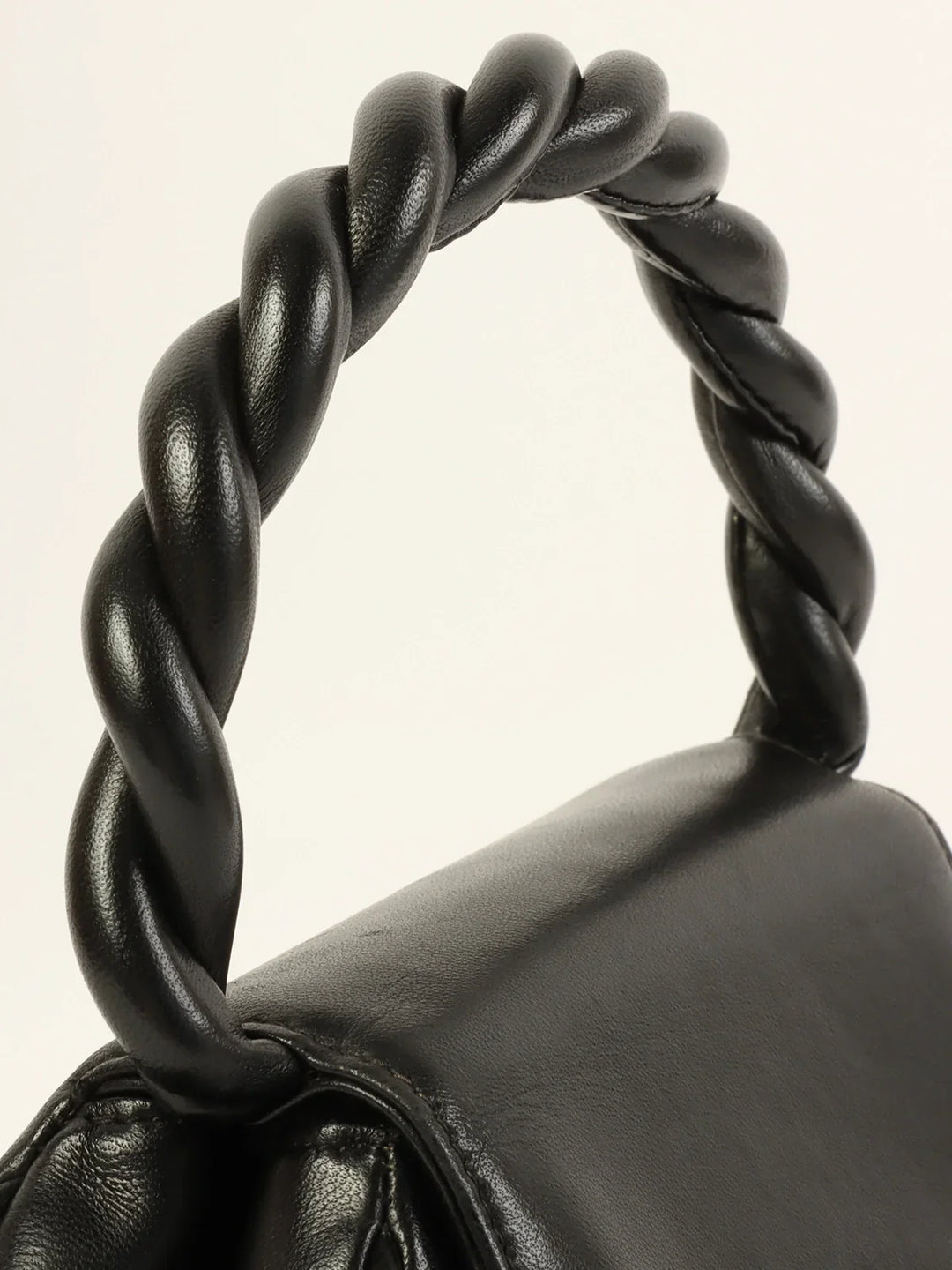 Chanel Around 1997 Made Turn-Lock Twist Top Handle Bag Black