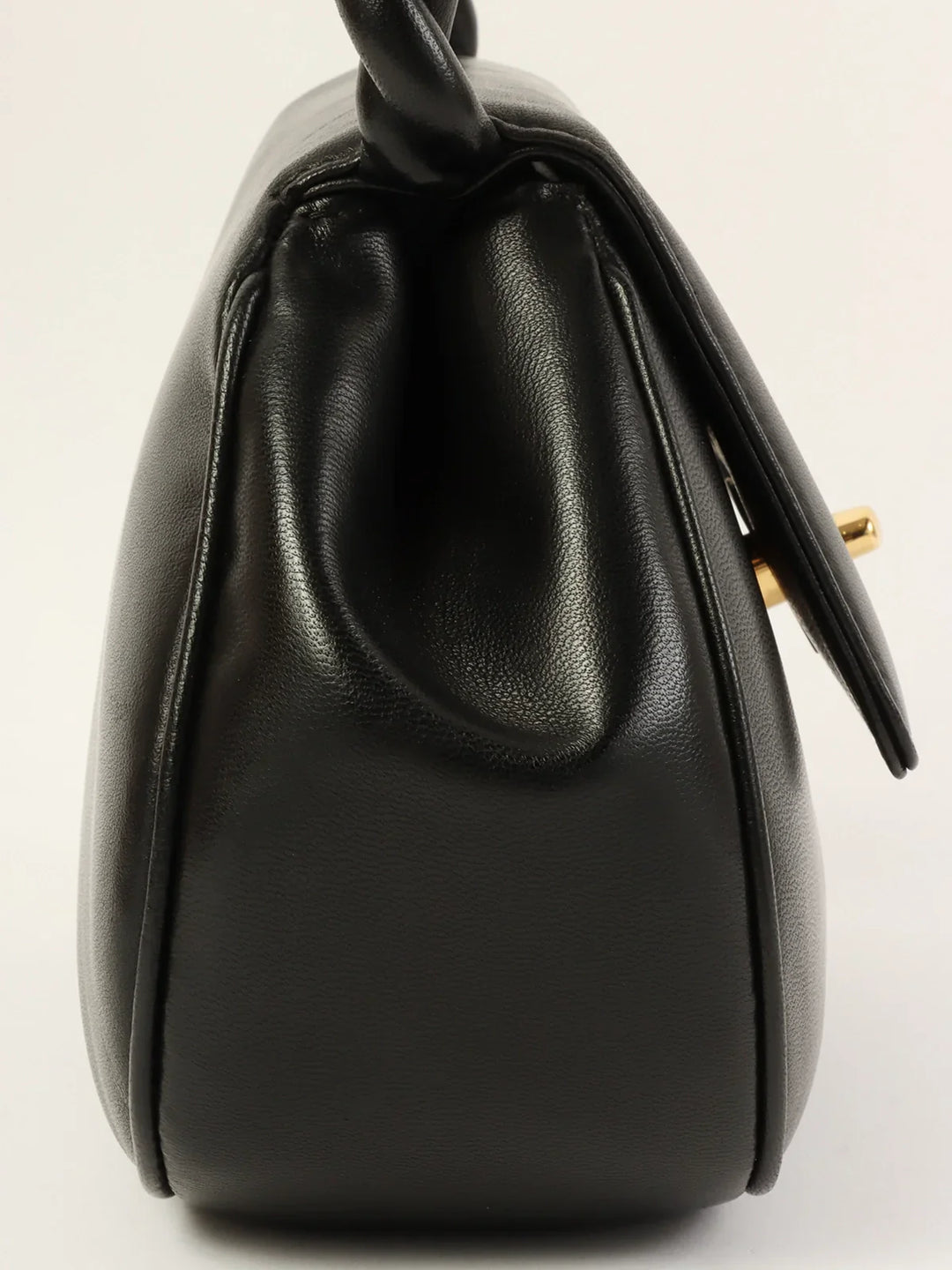 Chanel Around 1997 Made Turn-Lock Twist Top Handle Bag Black