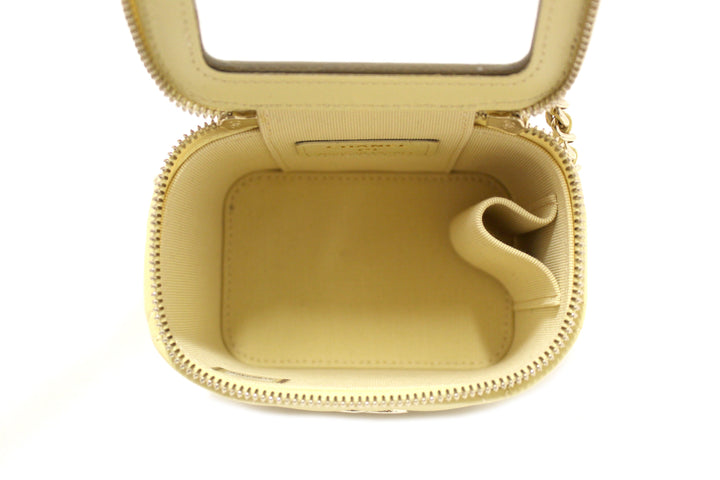 NEW  Top Quality Chanel Yellow Lambskin Top Handle Mini Vanity Case Crossbody Bag