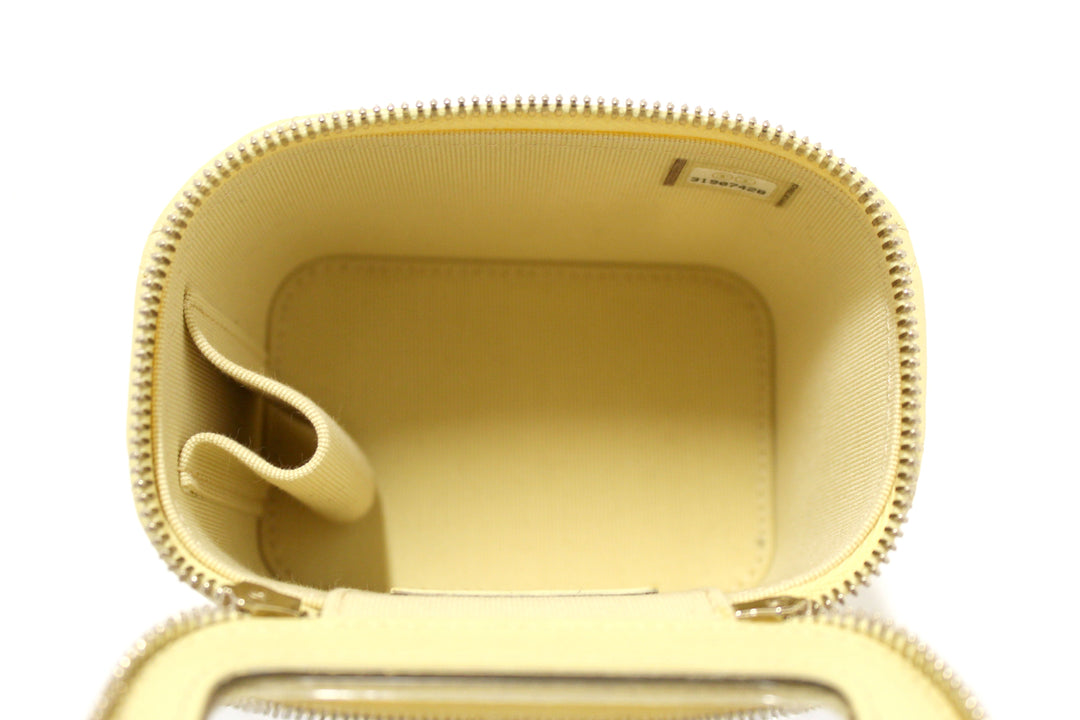 NEW  Top Quality Chanel Yellow Lambskin Top Handle Mini Vanity Case Crossbody Bag