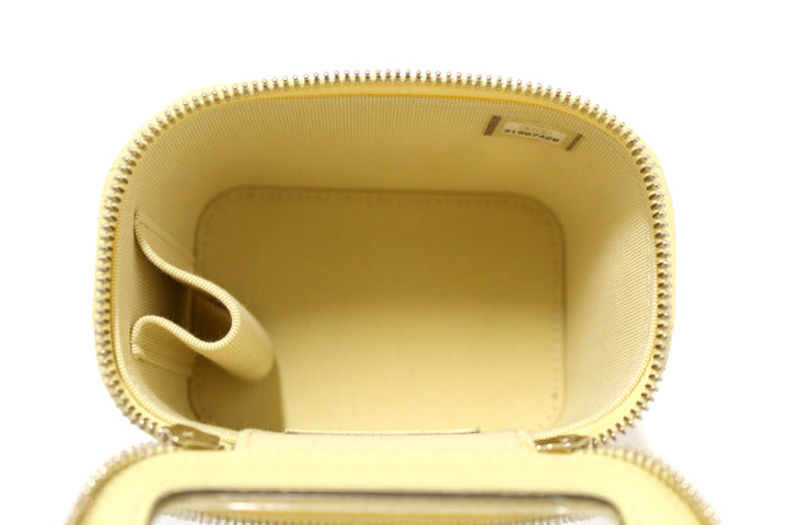 NEW  Top Quality Chanel Yellow Lambskin Top Handle Mini Vanity Case Crossbody Bag