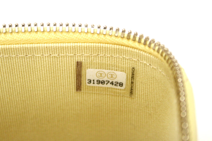 NEW  Top Quality Chanel Yellow Lambskin Top Handle Mini Vanity Case Crossbody Bag