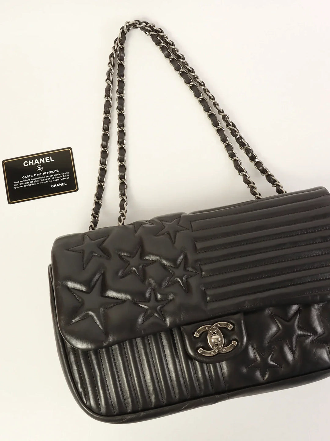 Chanel Around 2014 Made Star Turn-Lock Chain Bag Black