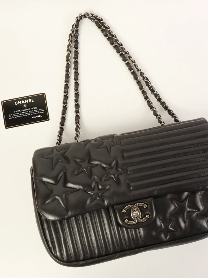 Chanel Around 2014 Made Star Turn-Lock Chain Bag Black