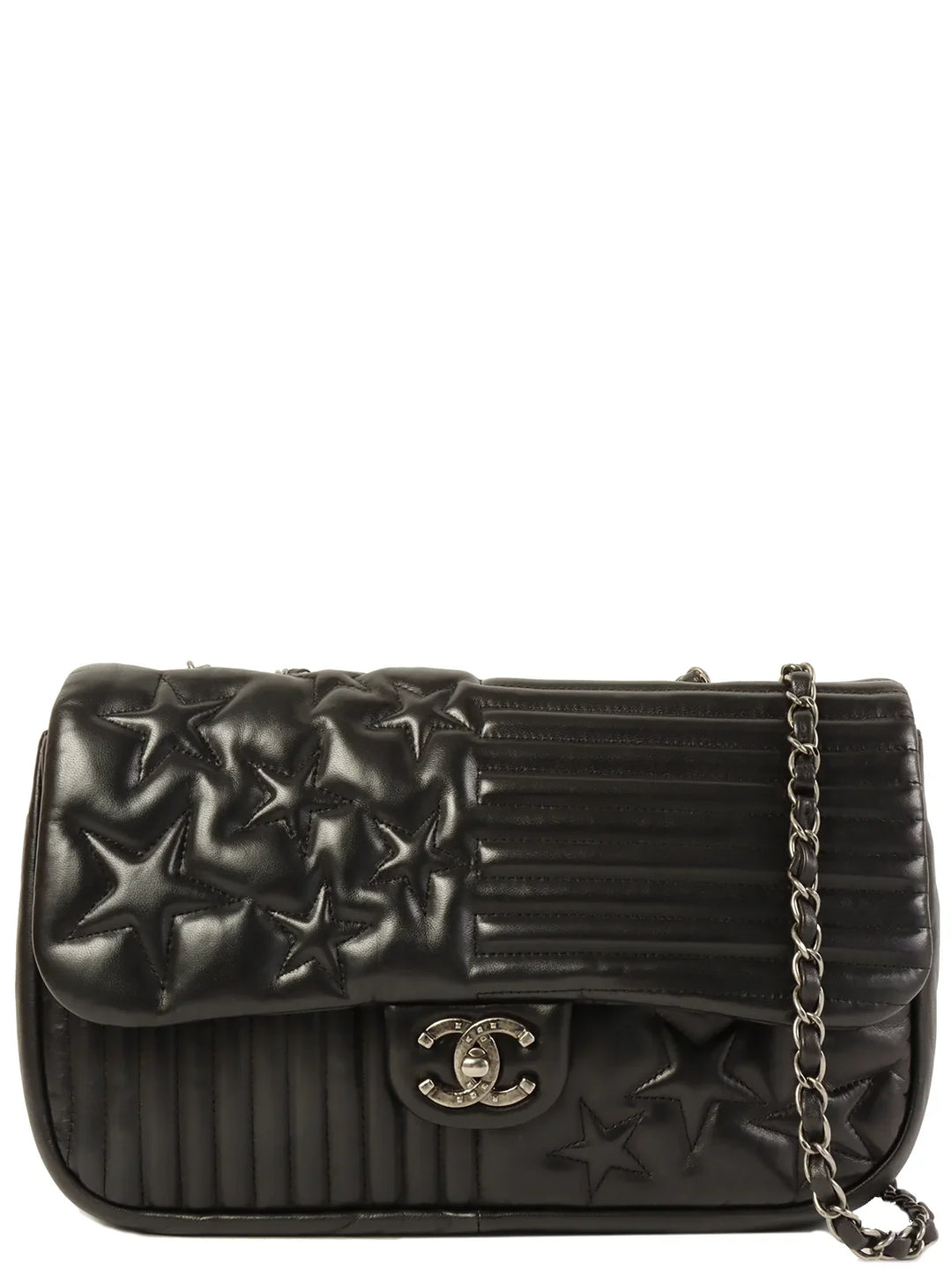 Chanel Around 2014 Made Star Turn-Lock Chain Bag Black