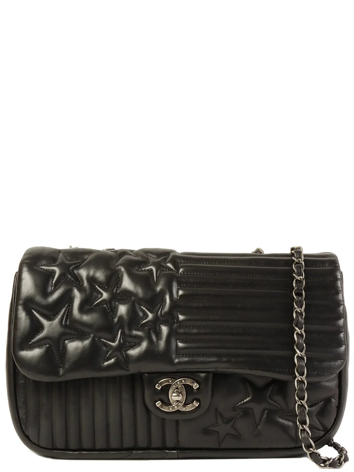 Chanel Around 2014 Made Star Turn-Lock Chain Bag Black