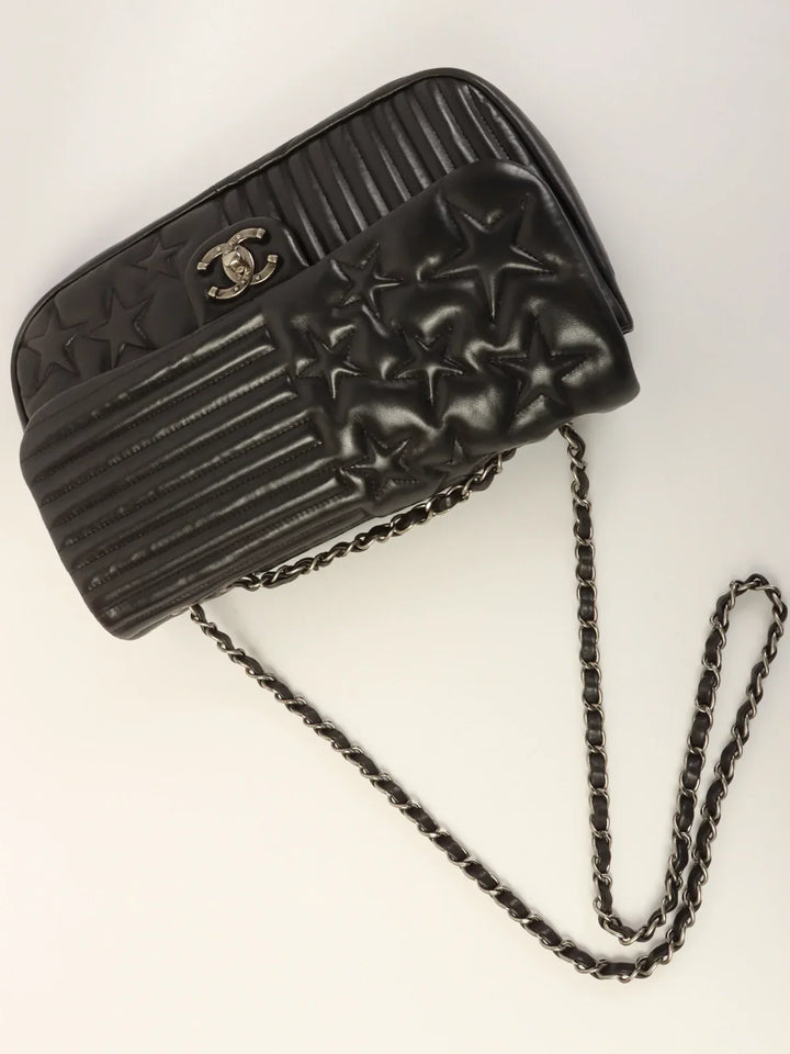 Chanel Around 2014 Made Star Turn-Lock Chain Bag Black