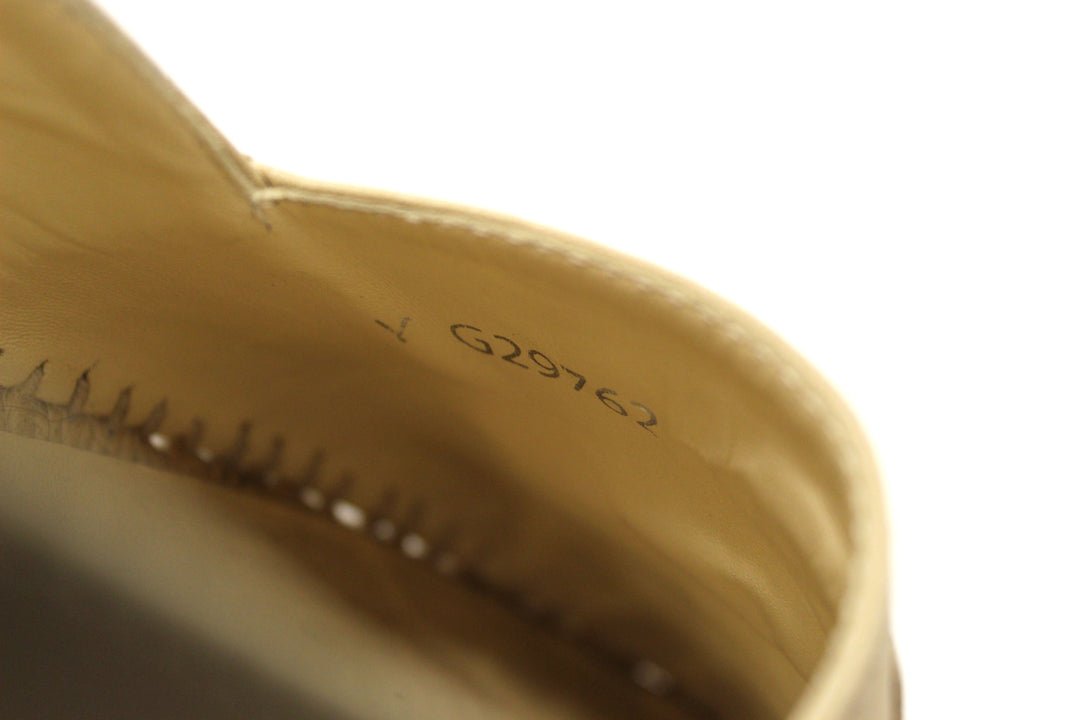 Top Quality Chanel Beige/Black Lambskin Leather Espadrilles Shoes Size 37.5