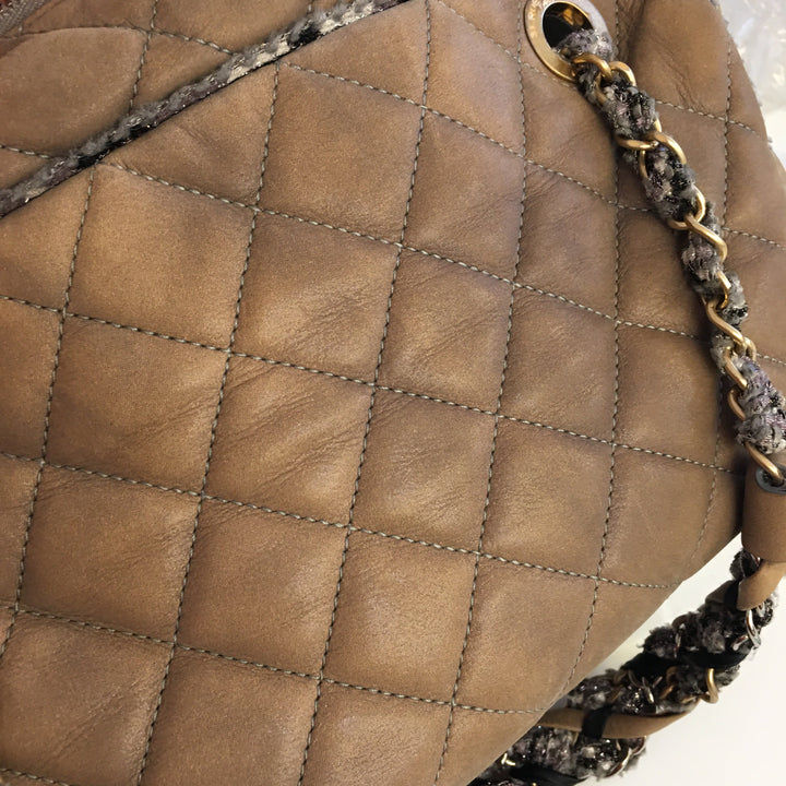 Top Quality Chanel Camera Shoulder Bag in Beige Leather