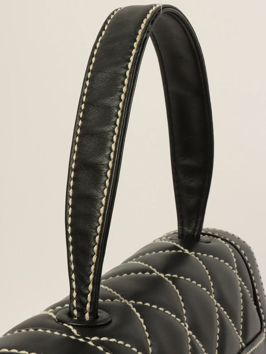 Chanel Around 2004 Made Wild Stitch Turn-Lock Top Handle Bag Black