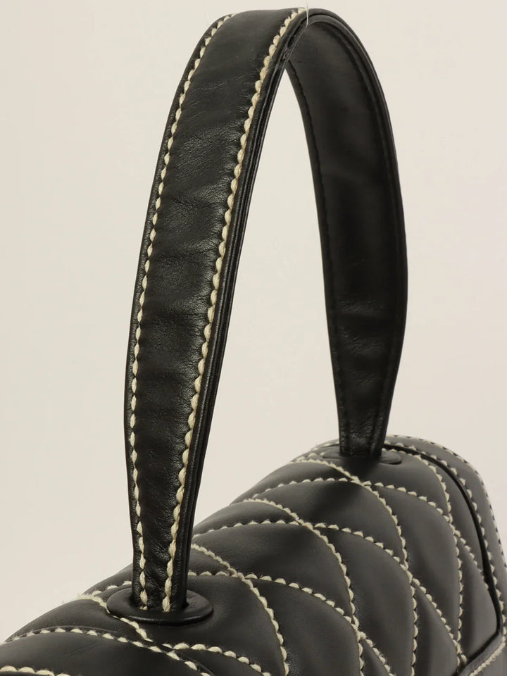 Chanel Around 2004 Made Wild Stitch Turn-Lock Top Handle Bag Black