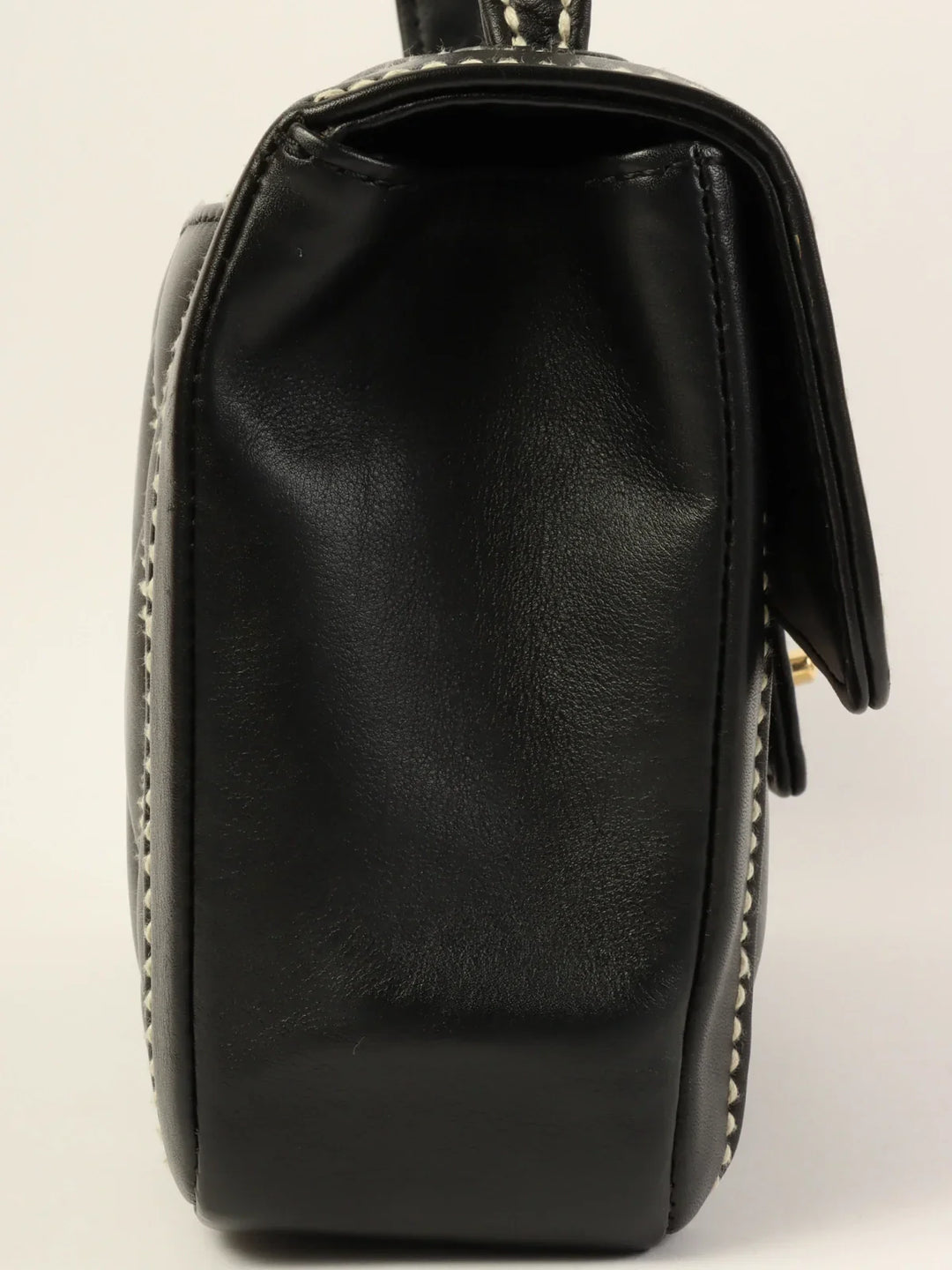 Chanel Around 2004 Made Wild Stitch Turn-Lock Top Handle Bag Black