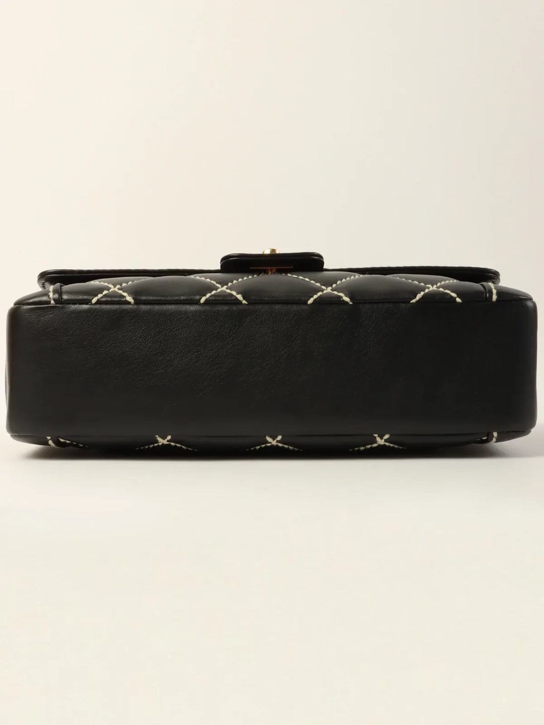 Chanel Around 2004 Made Wild Stitch Turn-Lock Top Handle Bag Black