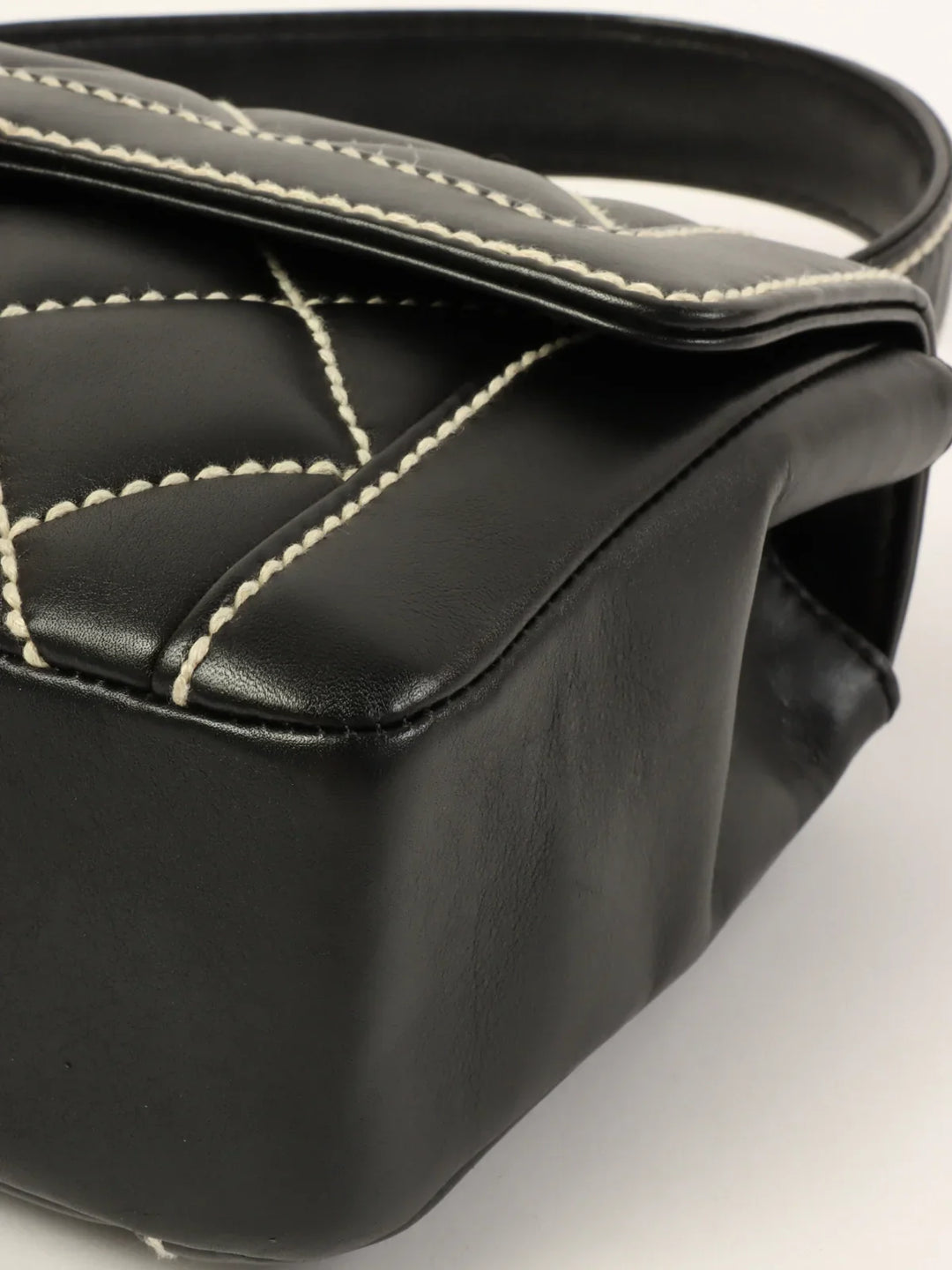 Chanel Around 2004 Made Wild Stitch Turn-Lock Top Handle Bag Black