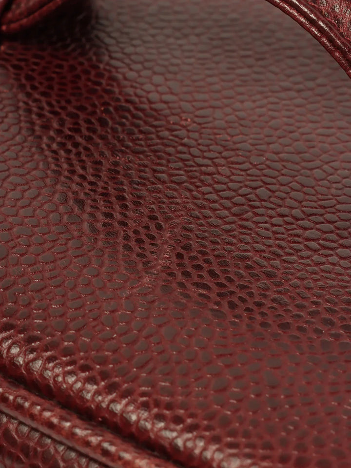 Chanel Around 1992 Made Caviar Skin Cc Mark Stitch Vanity Bordeaux