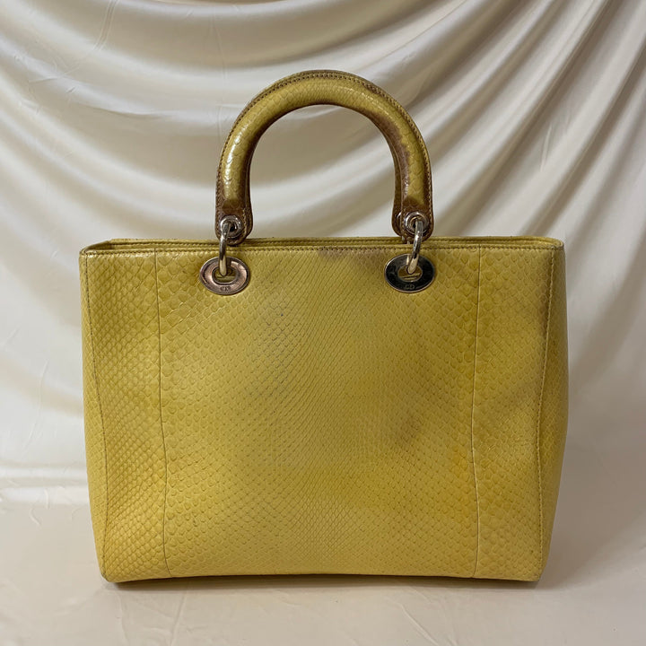 CHRISTIAN Top quality Dior Top quality Dior Lady Bag Yellow Python Skin Leather Sku# 44452