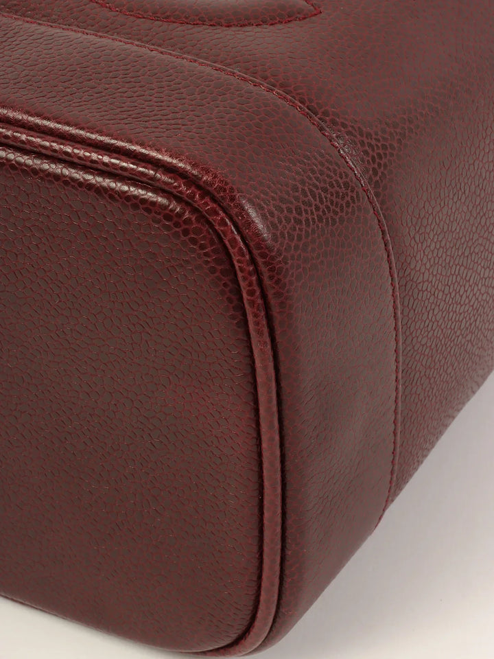 Top Quality Chanel Around 1992 Made Caviar Skin Cc Mark Stitch Vanity Bordeaux