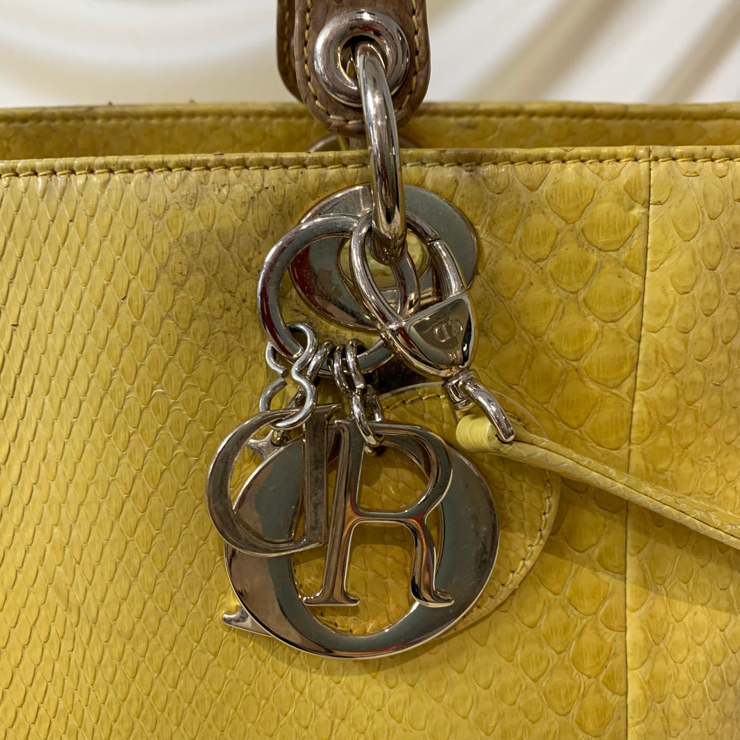 CHRISTIAN Top quality Dior Top quality Dior Lady Bag Yellow Python Skin Leather Sku# 44452