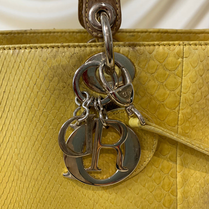 CHRISTIAN Top quality Dior Top quality Dior Lady Bag Yellow Python Skin Leather Sku# 44452