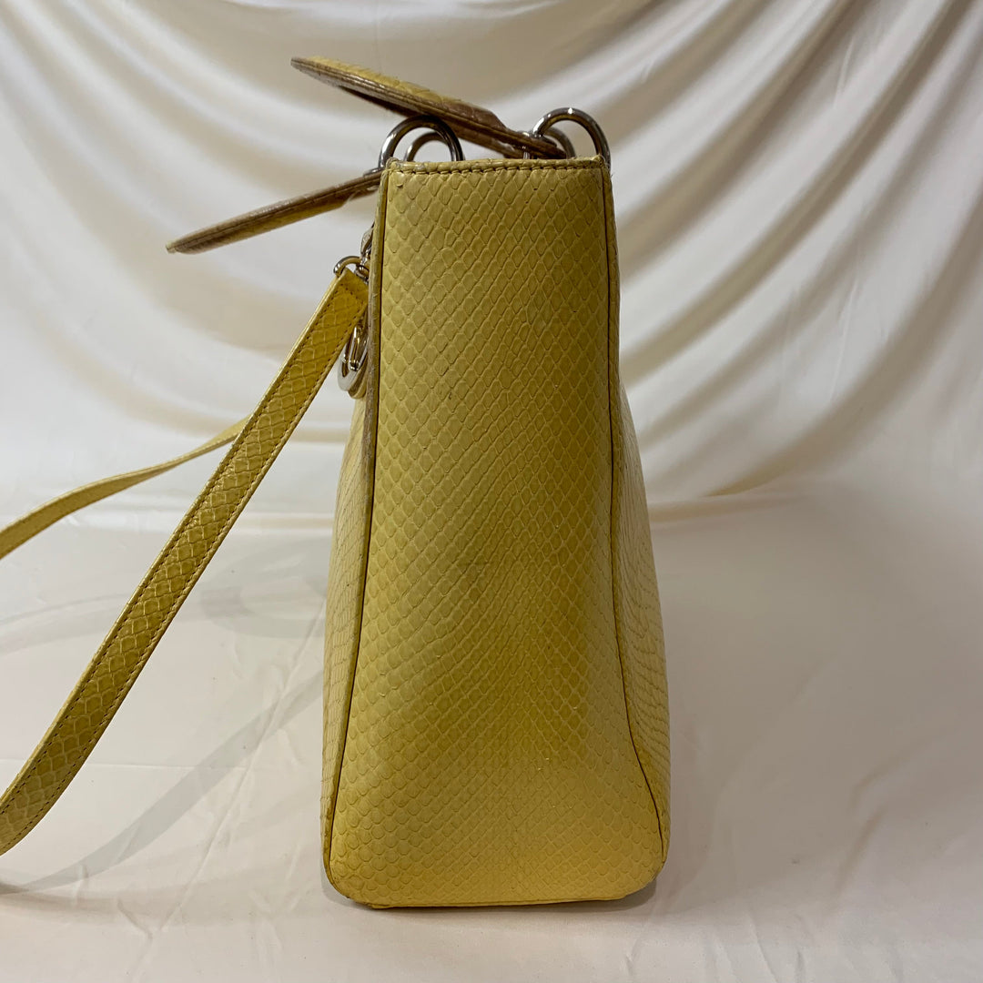 CHRISTIAN Top quality Dior Top quality Dior Lady Bag Yellow Python Skin Leather Sku# 44452
