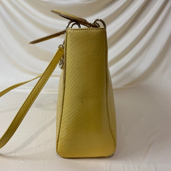 CHRISTIAN Top quality Dior Top quality Dior Lady Bag Yellow Python Skin Leather Sku# 44452