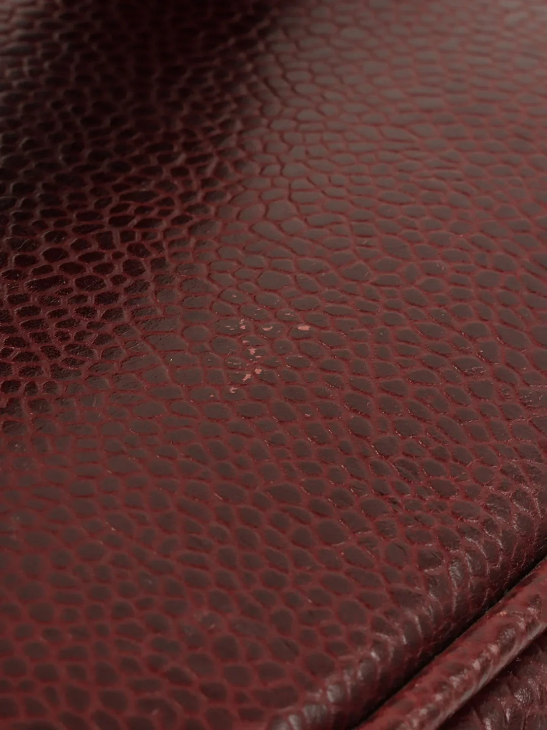 Chanel Around 1992 Made Caviar Skin Cc Mark Stitch Vanity Bordeaux