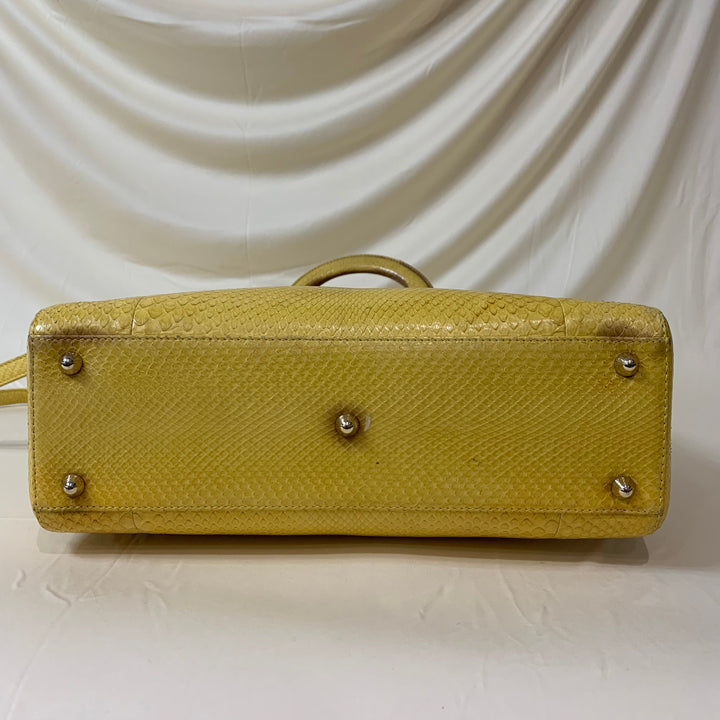 CHRISTIAN Top quality Dior Top quality Dior Lady Bag Yellow Python Skin Leather Sku# 44452