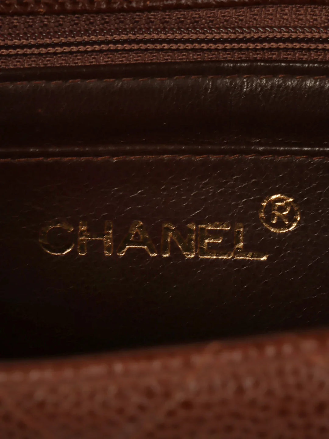 Chanel Around 1995 Made Caviar Skin Diana New Chain Bag 25Cm Brown
