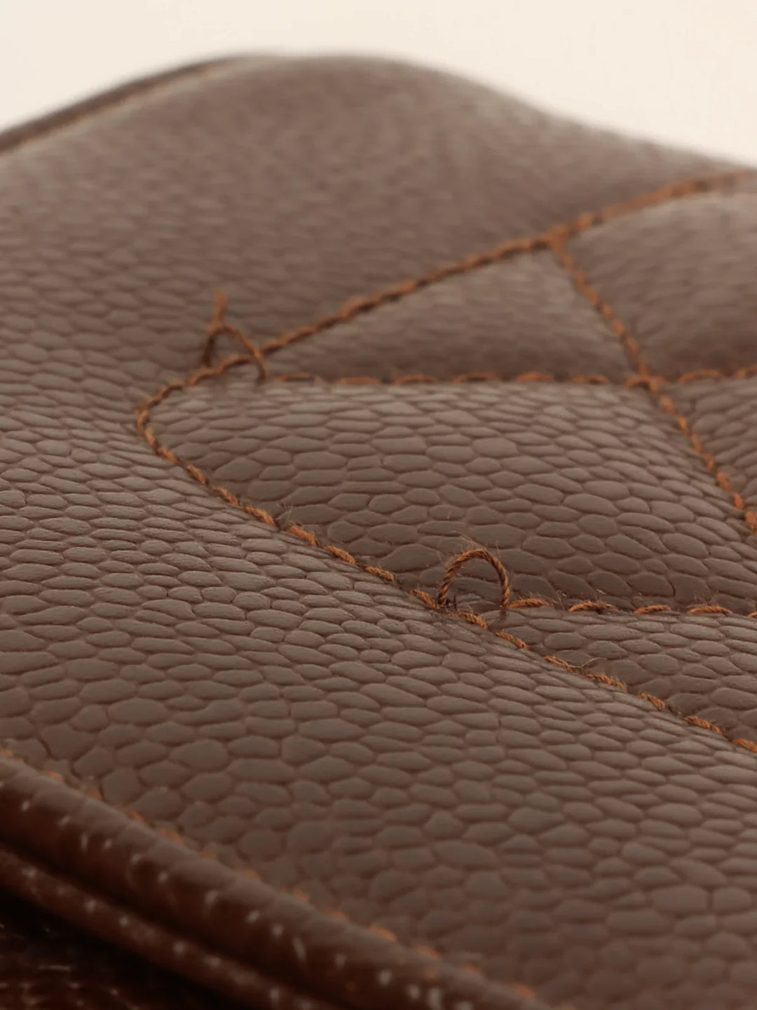 Chanel Around 1995 Made Caviar Skin Diana New Chain Bag 25Cm Brown
