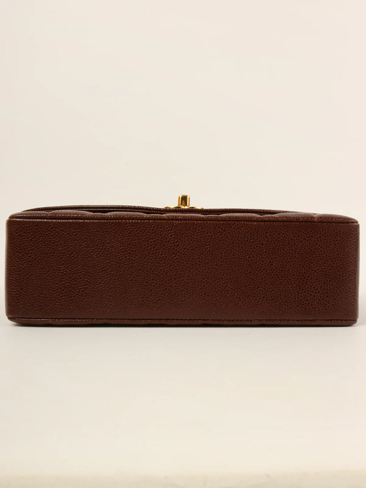 Chanel Around 1995 Made Caviar Skin Diana New Chain Bag 25Cm Brown