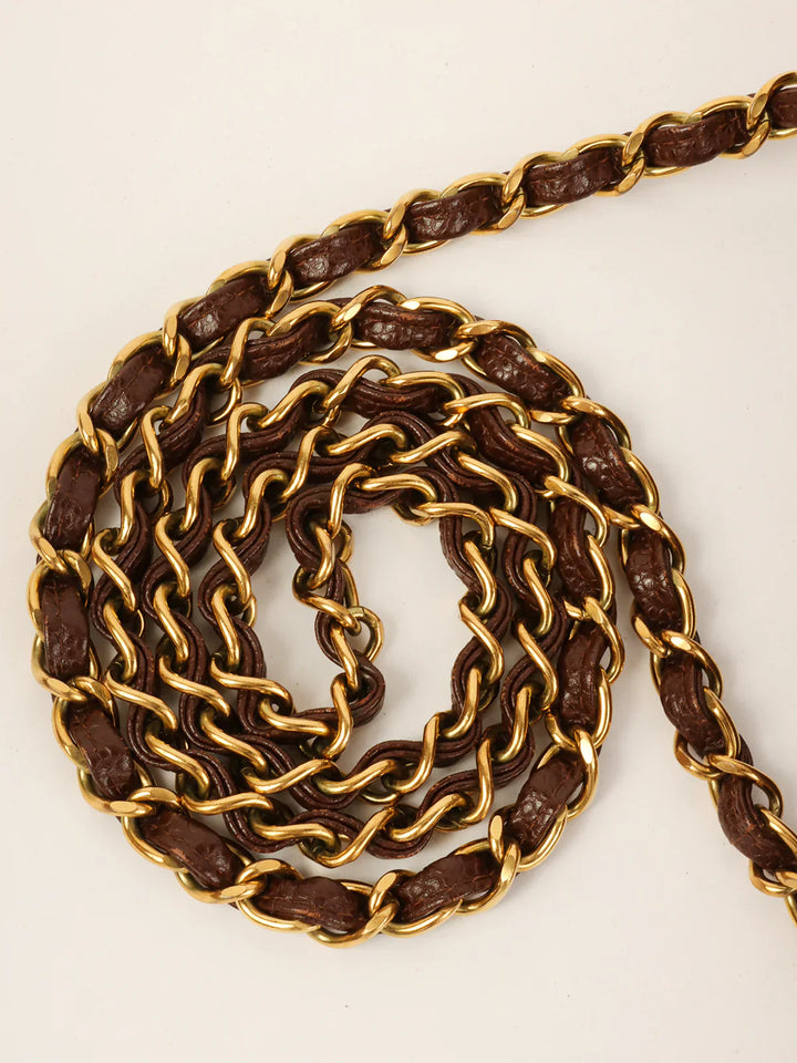Chanel Around 1995 Made Caviar Skin Diana New Chain Bag 25Cm Brown