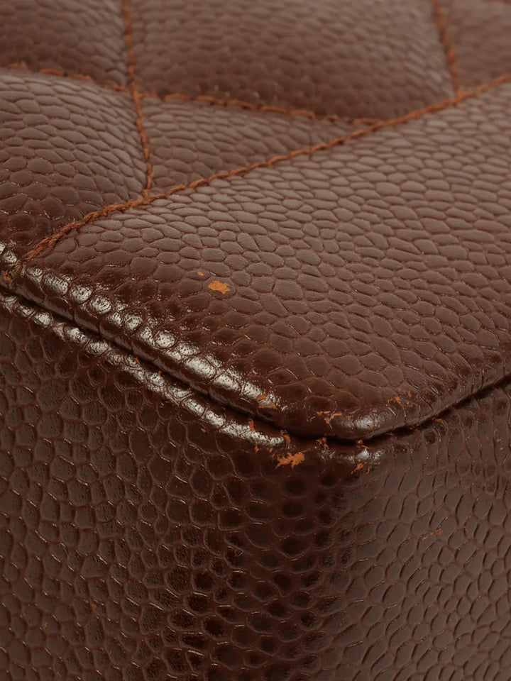 Chanel Around 1995 Made Caviar Skin Diana New Chain Bag 25Cm Brown