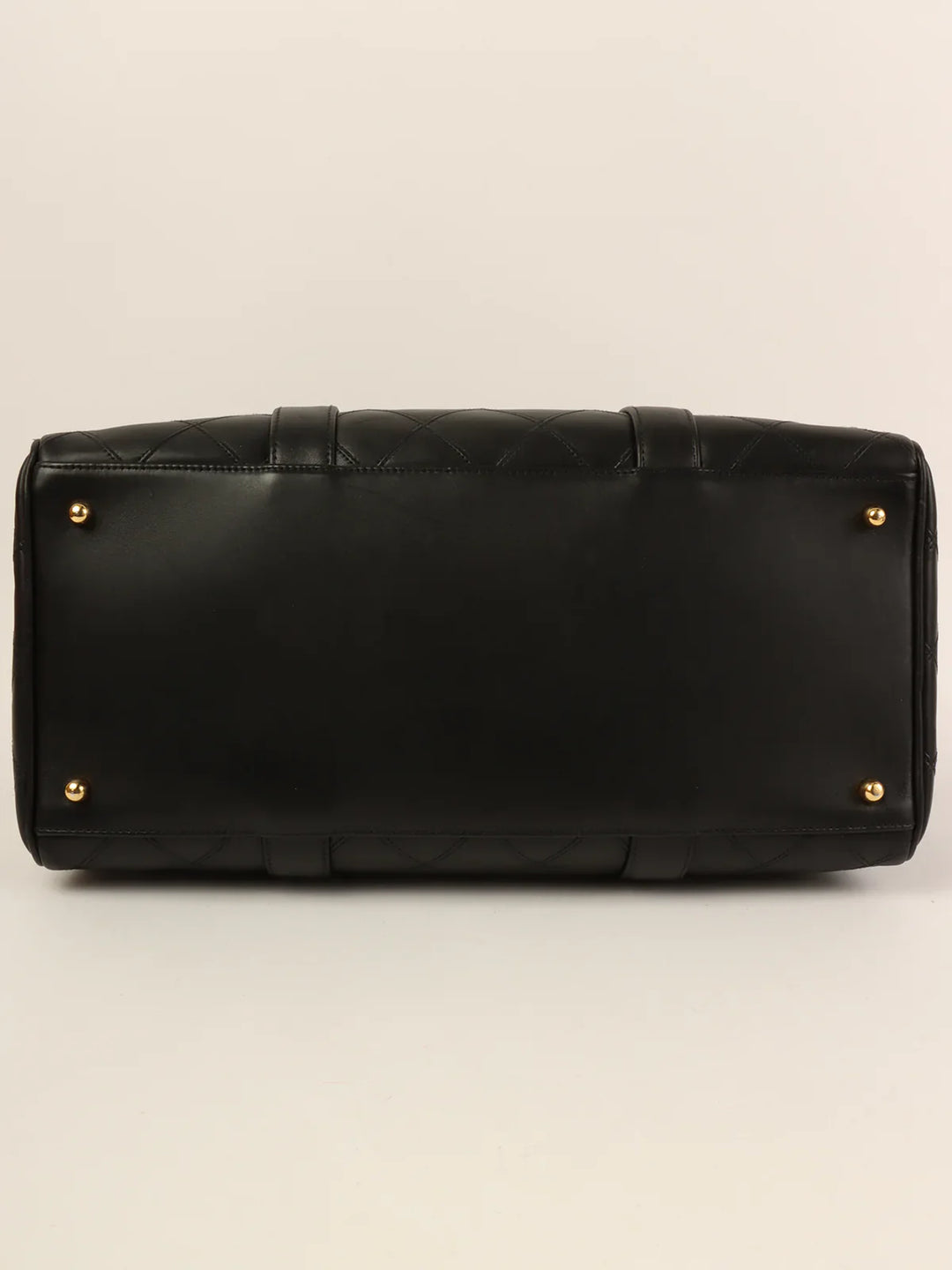 Chanel Around 1992 Made Bicolore Stitch Cc Mark Charm 2Way Boston Bag Black