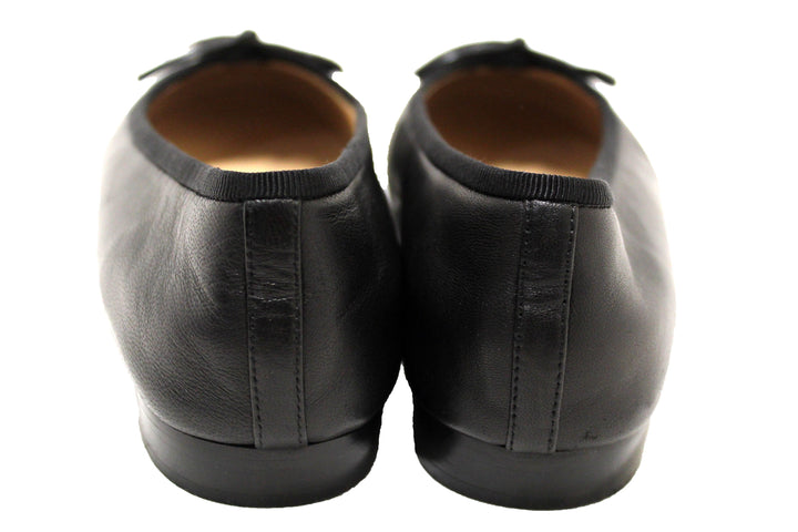 Top Quality Chanel Black Lambskin & Patent Calfskin Ballet Flats Size 37
