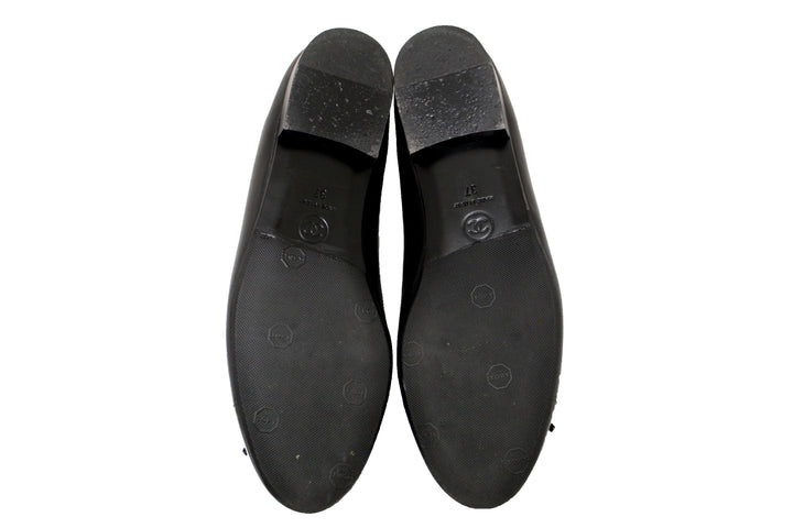 Top Quality Chanel Black Lambskin & Patent Calfskin Ballet Flats Size 37